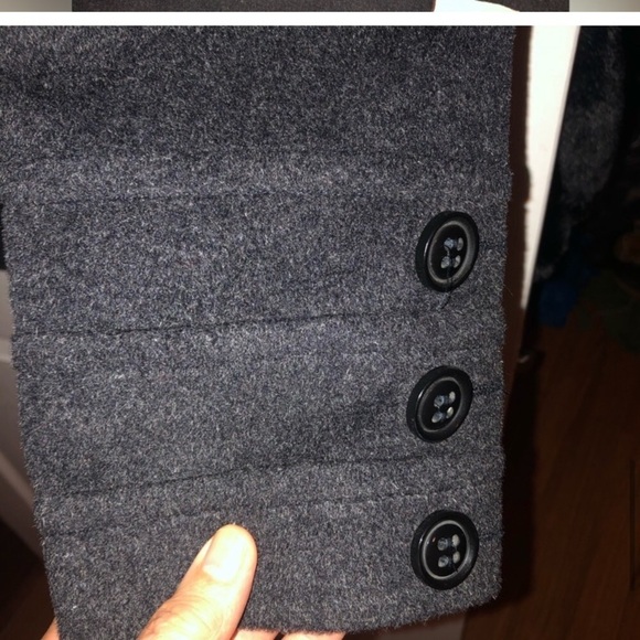 Wool Cashmere blend Tailored double breasted pea coat Size Large P - Picture 11 of 16